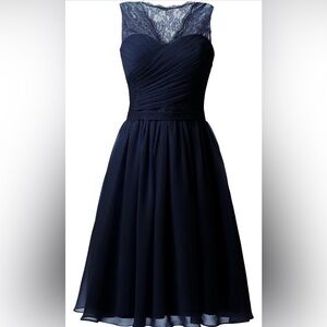 Elegant Dark Blue Evening Dress (054)